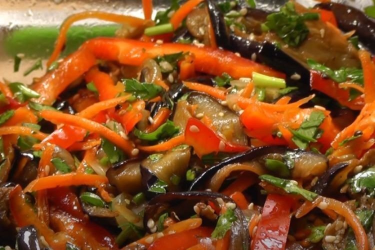 Салат из баклажанов по-корейски с кунжутом рецепт классический
