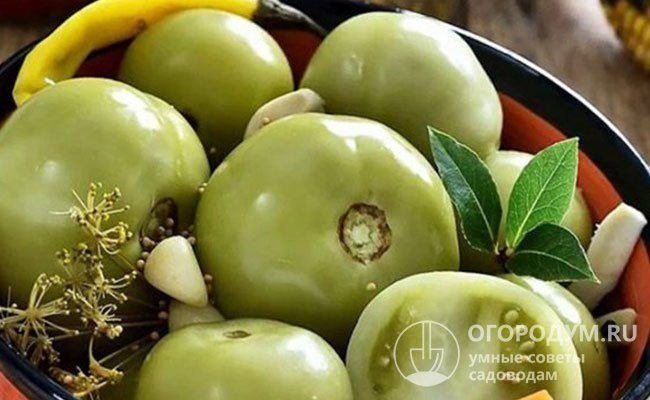 Мариновка зелёных помидор